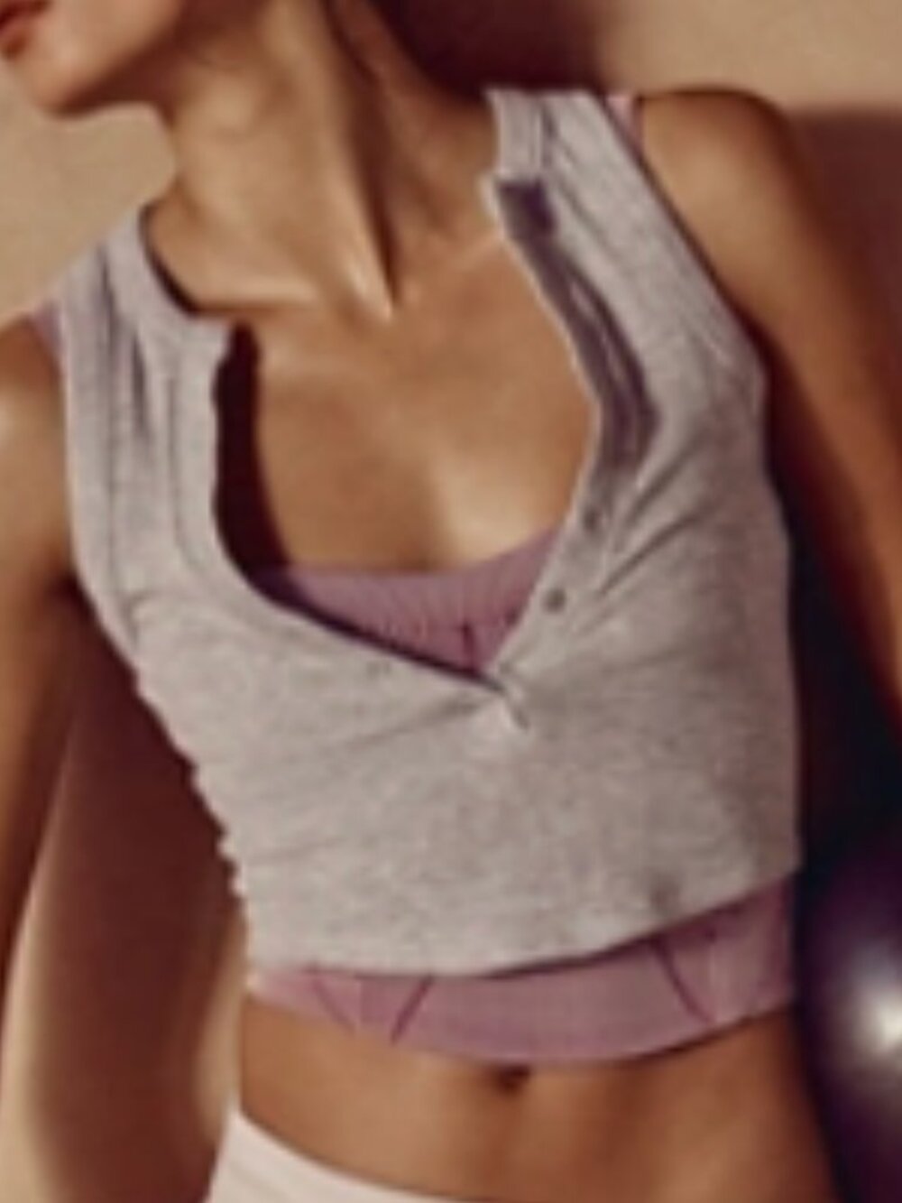 Free People Movement Women's "Alignment Tank" In Heather Gray M/L - NWT